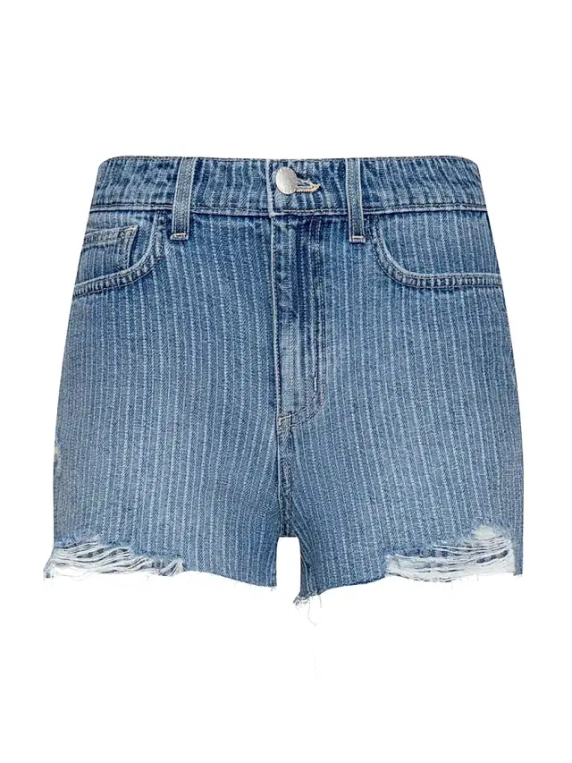 L'AGENCE Women's Clark Raw Denim Shorts - Carmel Destruct