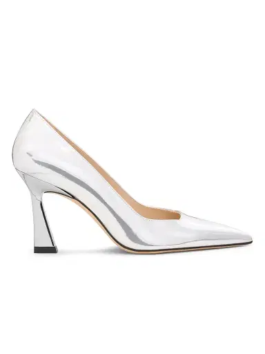 Stuart Weitzman Women's Vinnie 85MM Leather Pumps - Silver - Size 7.5 | Thumbnail 1 Stuart Weitzman Women's Vinnie 85MM Leather Pumps - Silver - Size 7.5 | Thumbnail 1