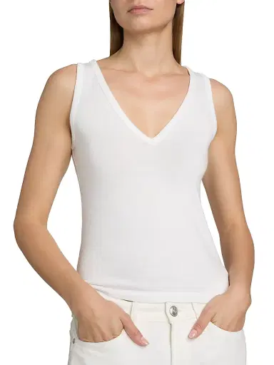 rag & bone Women's Jersey V-Neck Tank - White | Thumbnail 6 rag & bone Women's Jersey V-Neck Tank - White | Thumbnail 6