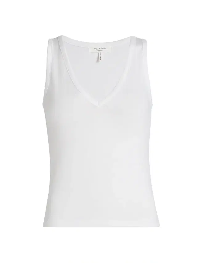 rag & bone Women's Jersey V-Neck Tank - White