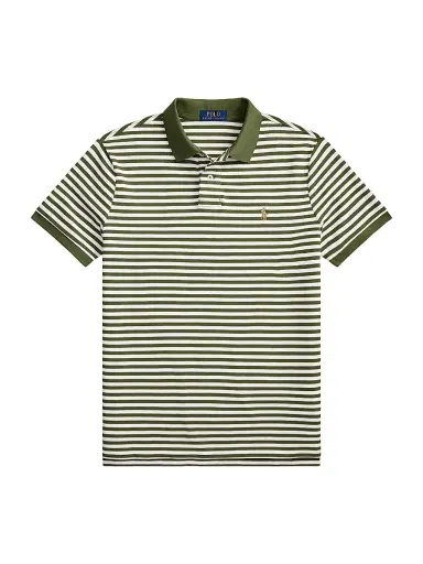 Polo Ralph Lauren Men's Striped Logo Mesh Cotton Polo Shirt | Thumbnail 1 Polo Ralph Lauren Men's Striped Logo Mesh Cotton Polo Shirt | Thumbnail 1