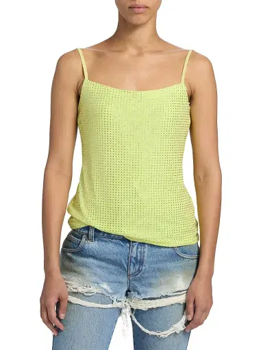 AREA Women's Embellished Mesh Scoopneck Cami Top | Thumbnail 3 AREA Women's Embellished Mesh Scoopneck Cami Top | Thumbnail 3