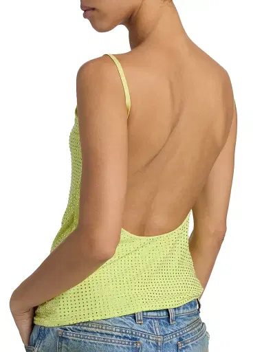 AREA Women's Embellished Mesh Scoopneck Cami Top | Thumbnail 6 AREA Women's Embellished Mesh Scoopneck Cami Top | Thumbnail 6