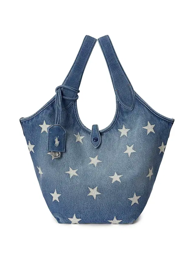 Polo Ralph Lauren Women's Star-Print Denim Tote Bag - Christy Wash