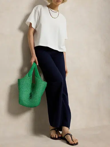 Polo Ralph Lauren Women's Logo-Embroidered Raffia Tote Bag - Parrot | Thumbnail 2