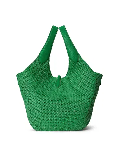 Polo Ralph Lauren Women's Logo-Embroidered Raffia Tote Bag - Parrot | Thumbnail 5
