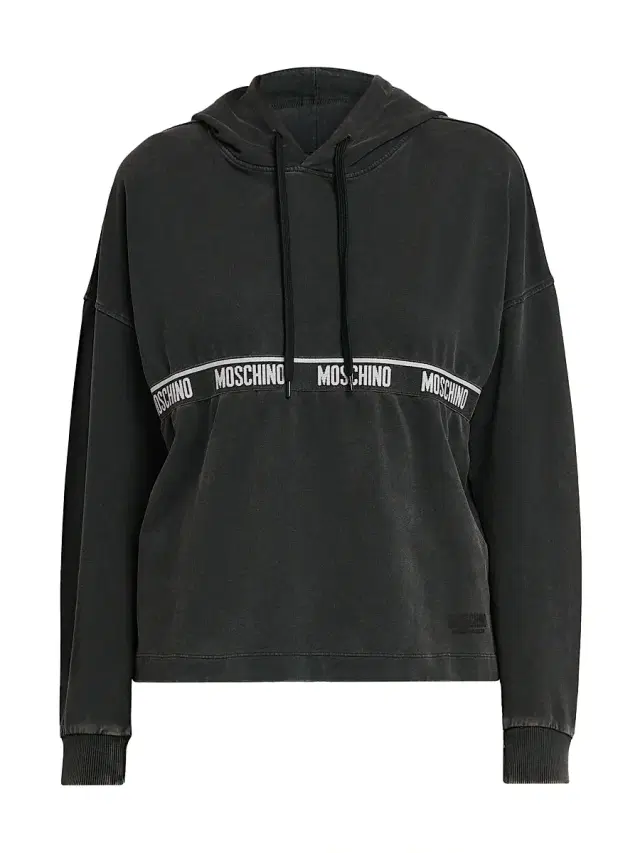 Women's Logo Stretch-Cotton Hoodie - Black