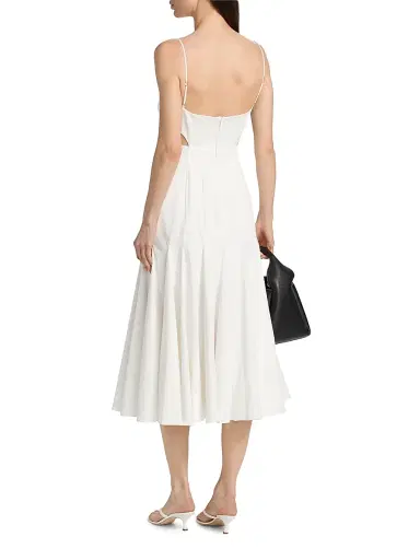 BLACK HALO Women's Erica Stretch-Cotton Midi-Dress - White | Thumbnail 5
