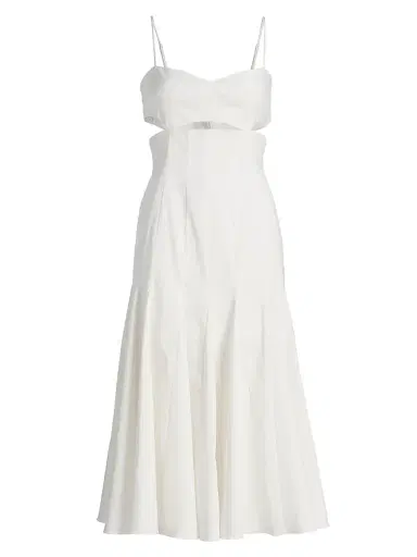 BLACK HALO Women's Erica Stretch-Cotton Midi-Dress - White | Thumbnail 1