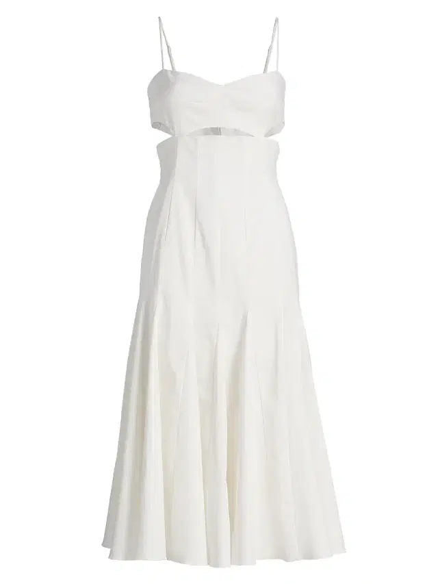 Black Halo Women's Erica Stretch-Cotton Midi-Dress - White