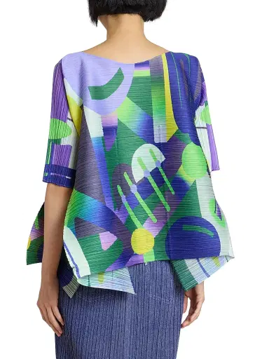 Pleats Please Issey Miyake Women's Playground Printed Pleated Top | Thumbnail 5