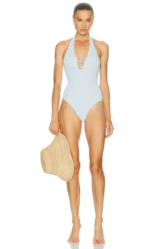 Hunza G Adriana Beaded One Piece Swimsuit