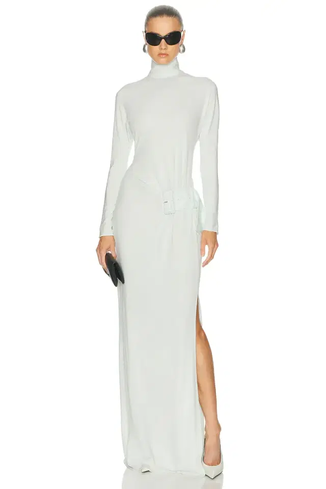 Twisted Crepe Jersey Long Dress