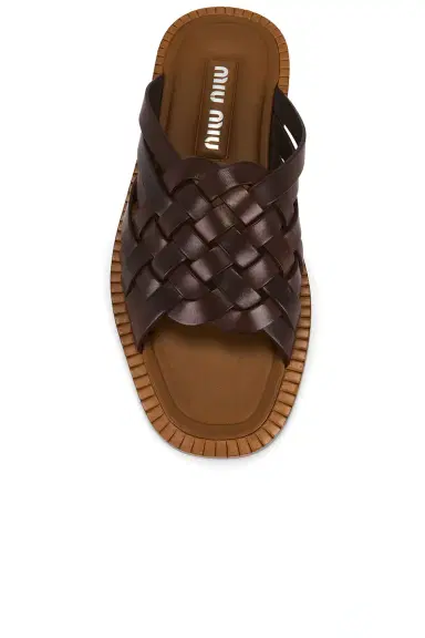 Miu Miu Woven Flat Sandal | Thumbnail 4