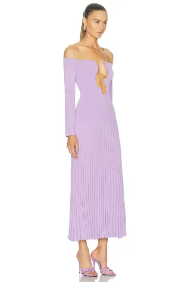 Christopher Esber Salacia Pleated Off Shoulder Dress | Thumbnail 2 Christopher Esber Salacia Pleated Off Shoulder Dress | Thumbnail 2