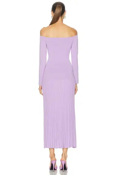 Christopher Esber Salacia Pleated Off Shoulder Dress | Thumbnail 3 Christopher Esber Salacia Pleated Off Shoulder Dress | Thumbnail 3