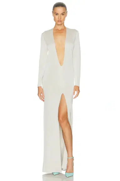 Tom Ford Plunge Neck Evening Dress | Thumbnail 1 Tom Ford Plunge Neck Evening Dress | Thumbnail 1