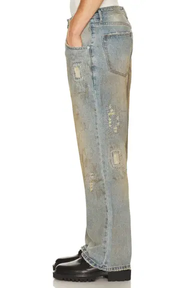 ANDERSSON BELL Unisex Destroyed Wide Leg Jeans | Thumbnail 2