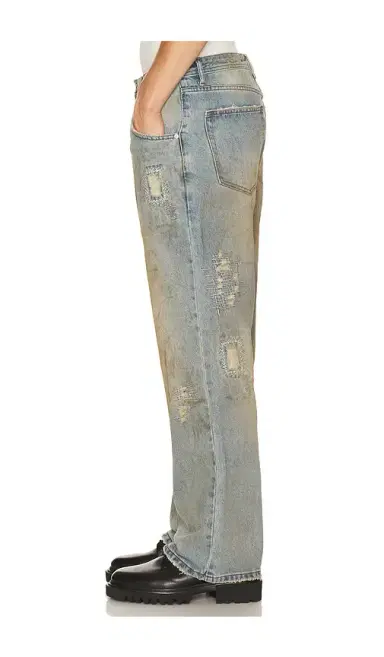 ANDERSSON BELL Unisex Destroyed Wide Leg Jeans | Thumbnail 7