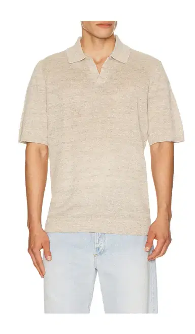 Faherty Short Sleeve Linen Sweater Polo | Thumbnail 1