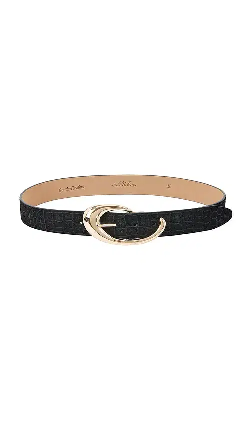Ettika Black Croc Print Belt