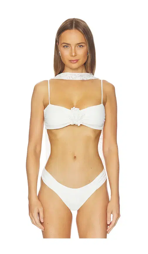 Away That Day X Gigi & Olive Barbuda Top With Lace Scarf