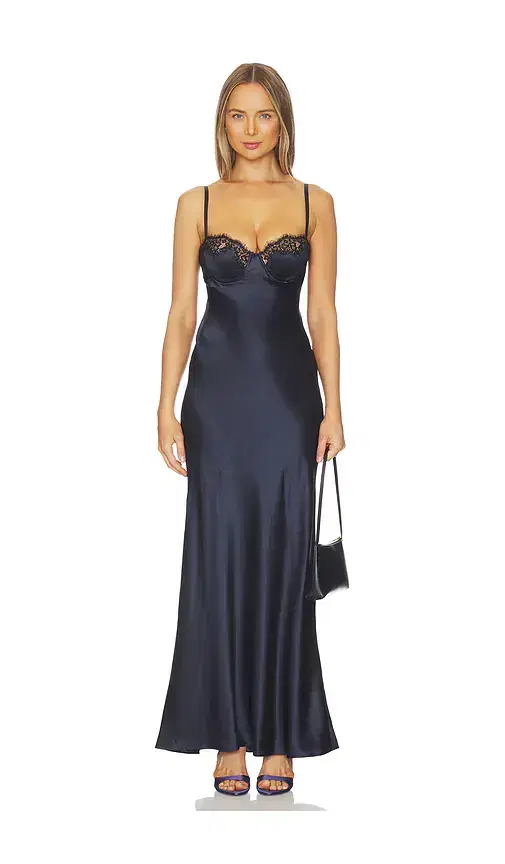 L'AGENCE Shayla Lace Bias Cut Maxi Dress