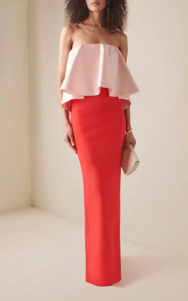 GRETA CONSTANTINE Lorikeet Strapless Silk-Wool Dress | Thumbnail 3 GRETA CONSTANTINE Lorikeet Strapless Silk-Wool Dress | Thumbnail 3