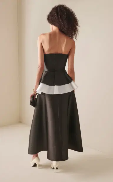 GRETA CONSTANTINE Cormorant Strapless Silk-Blend Maxi Dress | Thumbnail 4