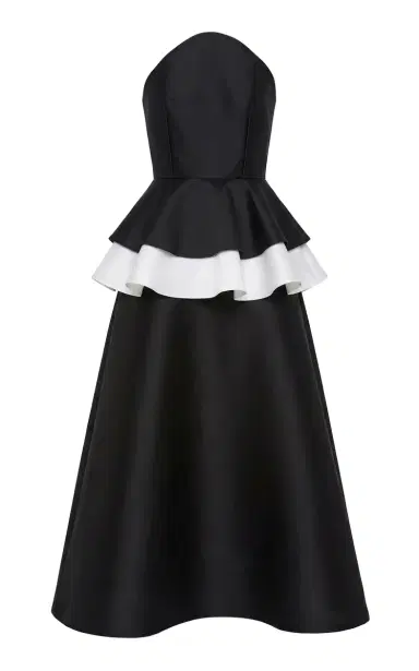 GRETA CONSTANTINE Cormorant Strapless Silk-Blend Maxi Dress | Thumbnail 1
