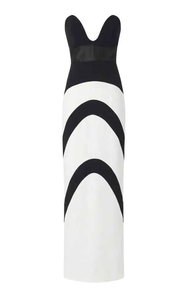 Greta Constantine Taipan Strapless Silk-Wool Maxi Dress