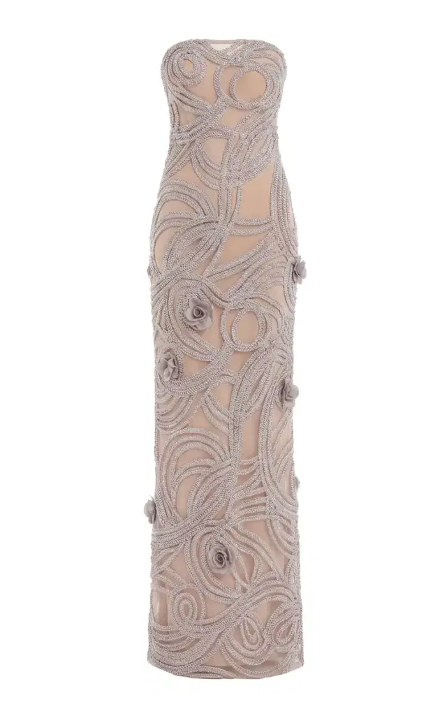 Greta Constantine Plumore Embroidered Maxi Dress
