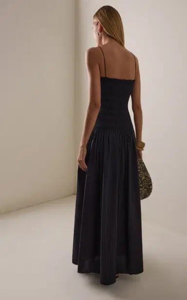Matteau Shirred Cotton Drop-Waist Maxi Dress | Thumbnail 4 Matteau Shirred Cotton Drop-Waist Maxi Dress | Thumbnail 4
