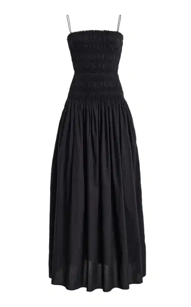 Matteau Shirred Cotton Drop-Waist Maxi Dress | Thumbnail 1 Matteau Shirred Cotton Drop-Waist Maxi Dress | Thumbnail 1