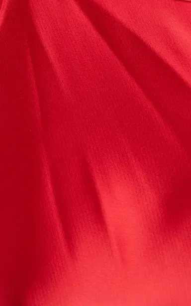 The New Arrivals Ilkyaz Ozel Exclusive Blânca Fringed Satin Midi Halter Dress | Thumbnail 5