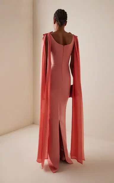 The New Arrivals Ilkyaz Ozel Exclusive Morticia Sash-Detailed Crepe Maxi Dress | Thumbnail 4
