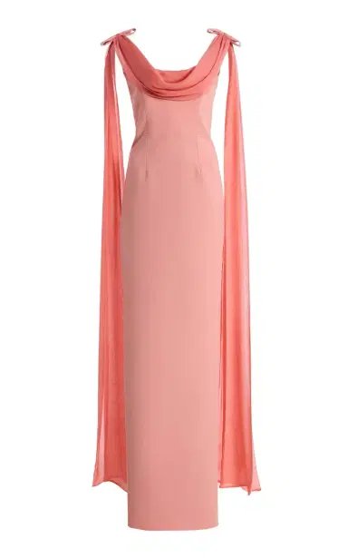 The New Arrivals Ilkyaz Ozel Exclusive Morticia Sash-Detailed Crepe Maxi Dress | Thumbnail 8