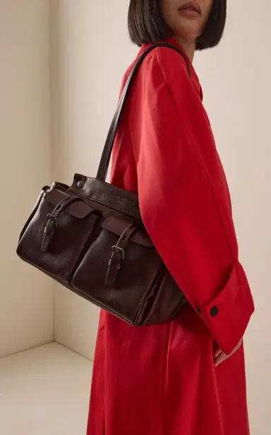 Prada Route Medium Leather Tote Bag | Thumbnail 3 Prada Route Medium Leather Tote Bag | Thumbnail 3