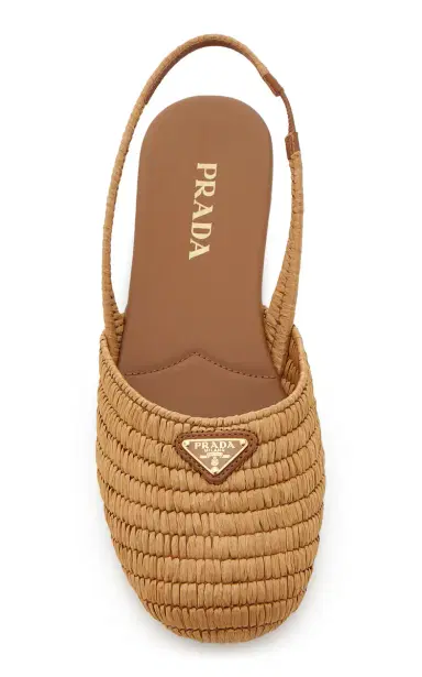 Prada Raffia Slingback Ballet Flats | Thumbnail 3