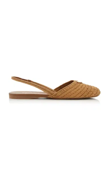 Prada Raffia Slingback Ballet Flats | Thumbnail 6