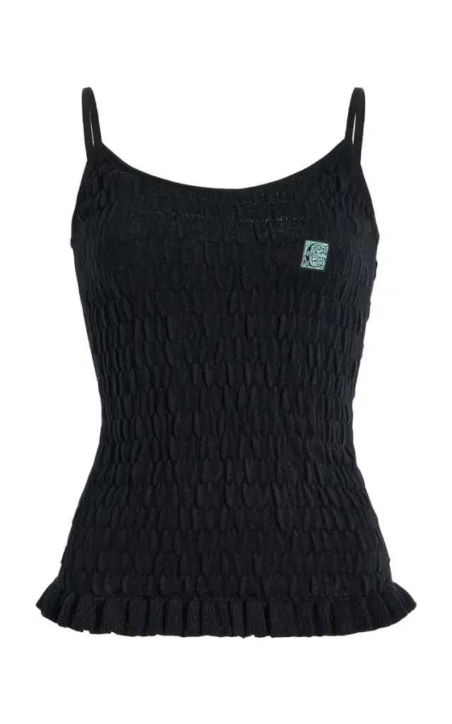 Conner Ives Exclusive Shirred Knit Cotton-Cashmere Cami Top