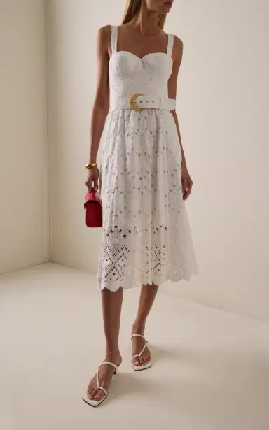 Cara Cara Calypso Eyelet Cotton Midi Dress | Thumbnail 3