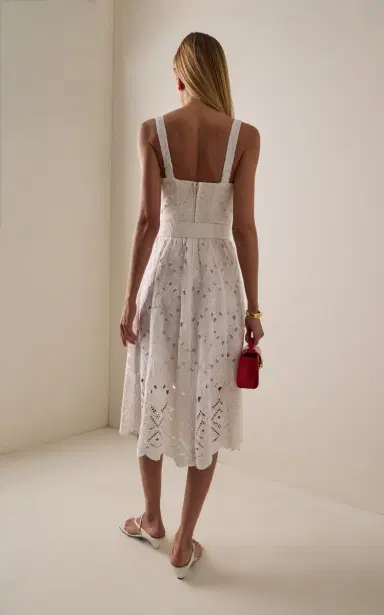 Cara Cara Calypso Eyelet Cotton Midi Dress | Thumbnail 4