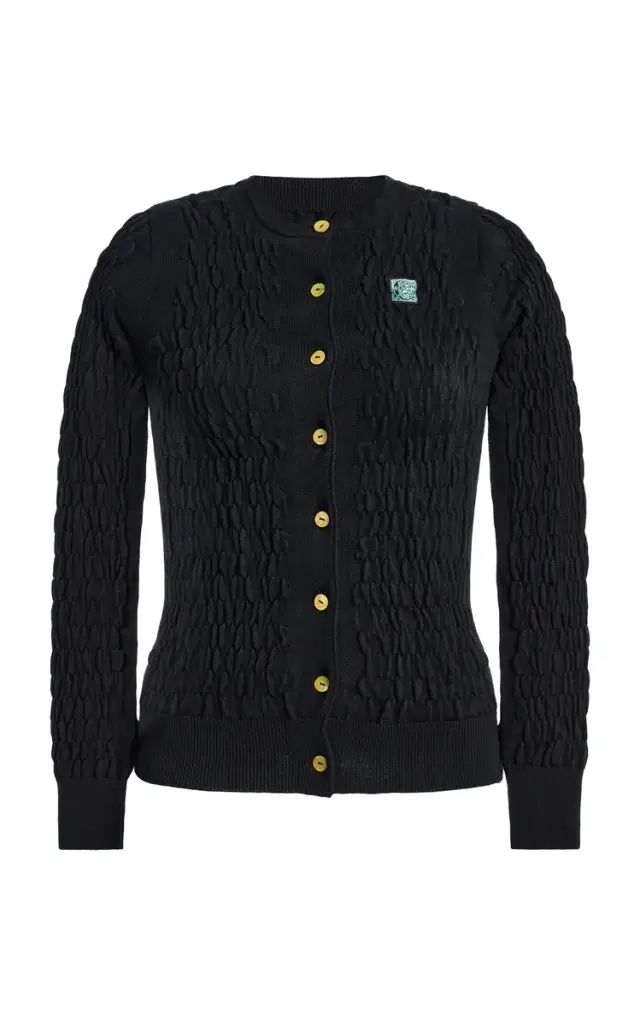 Conner Ives Exclusive Shirred Knit Cotton-Cashmere Cardigan