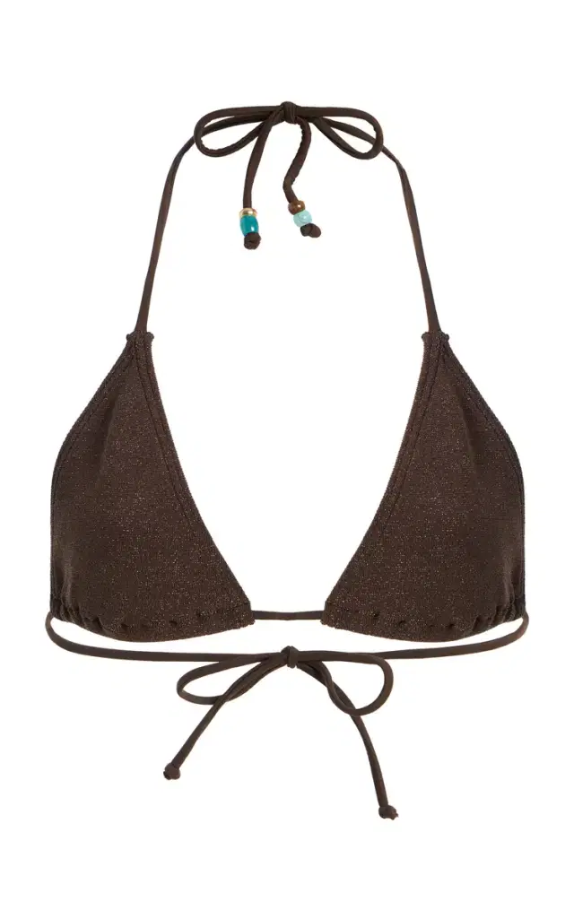 Bond-Eye Beaded Ingrid Triangle Bikini Top