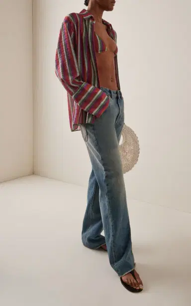 Oséree Lolita Striped Metallic Shirt | Thumbnail 2 Oséree Lolita Striped Metallic Shirt | Thumbnail 2