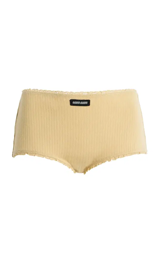 Miu Miu Pointelle-Knit Cotton Briefs