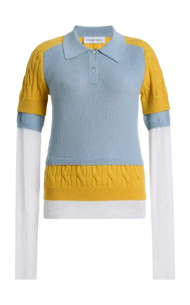 Marie Adam-Leenaerdt Polo All In Cotton-Wool Top | Thumbnail 1