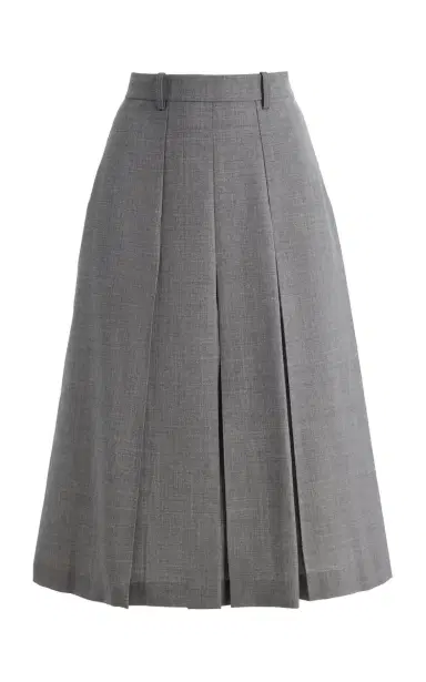 Marie Adam-Leenaerdt Pleated Wool Midi Skirt | Thumbnail 1