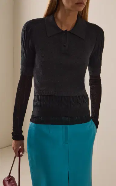 Marie Adam-Leenaerdt Polo All In Cotton-Wool Top | Thumbnail 3 Marie Adam-Leenaerdt Polo All In Cotton-Wool Top | Thumbnail 3
